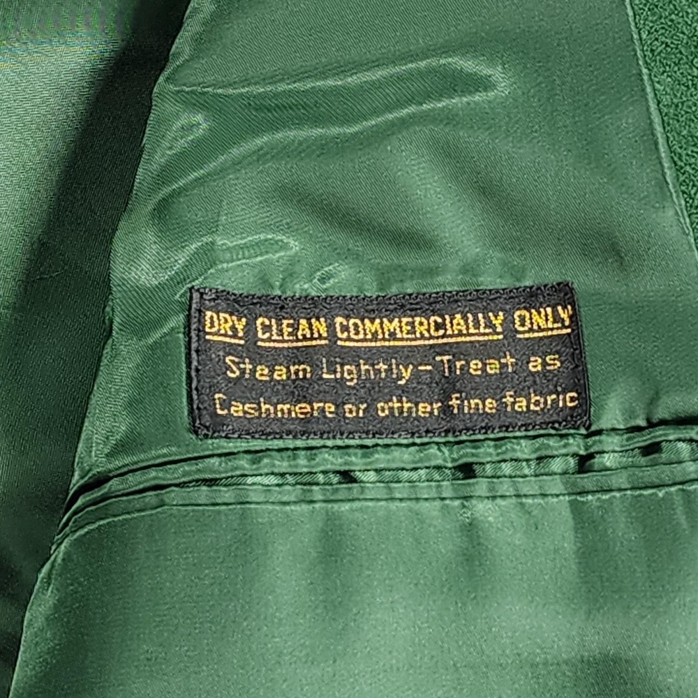 Vintage ClanHall Green Suede Leather Blazer Mens 44 Sport Coat Union Made in USA - Picture 12 of 16